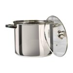 Pentola in acciaio inox con coperchio in vetro diametro 24 cm