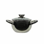 Casseruola in acciaio inox con coperchio in vetro temperato diametro 24 cm