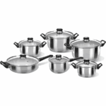 Batteria 12 pz pentole in acciaio