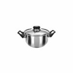 Casseruola in acciaio diametro 16 cm con coperchio in vetro Linea Stile Mediterraneo