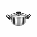 Casseruola in acciaio diametro 20cm con coperchio in vetro Linea Stile Mediterraneo