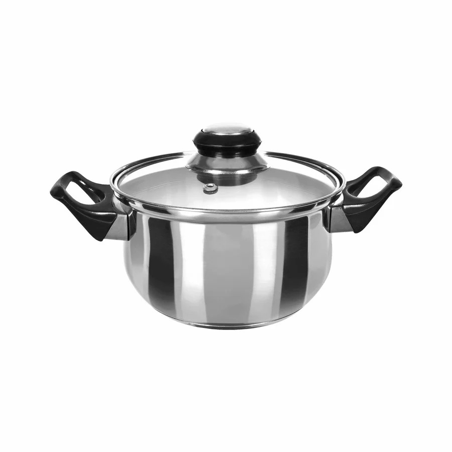 imgi_4_744607 Casseruola in acciaio diametro 22cm con coperchio in vetro Linea Stile Mediterraneo - immagine 1