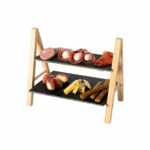 Stand in legno di pino con 2 ripiani in ardesia