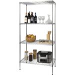 Scaffale Multiuso in Acciaio 4 Ripiani Crome