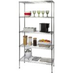 Scaffale Multiuso in Acciaio 5 Ripiani Crome