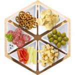 Antipastiera 6 ciotole con base girevole in bamboo