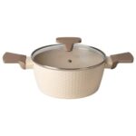 Casseruola in alluminio pressato Beige Linea Diamante diametro 20 cm