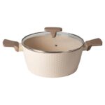 Casseruola in alluminio pressato Beige Linea Diamante diametro 24 cm