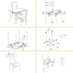 Set Tavolo 70x70 cm e 2 sedie in metallo e MDF Rovere Massello - immagine 3