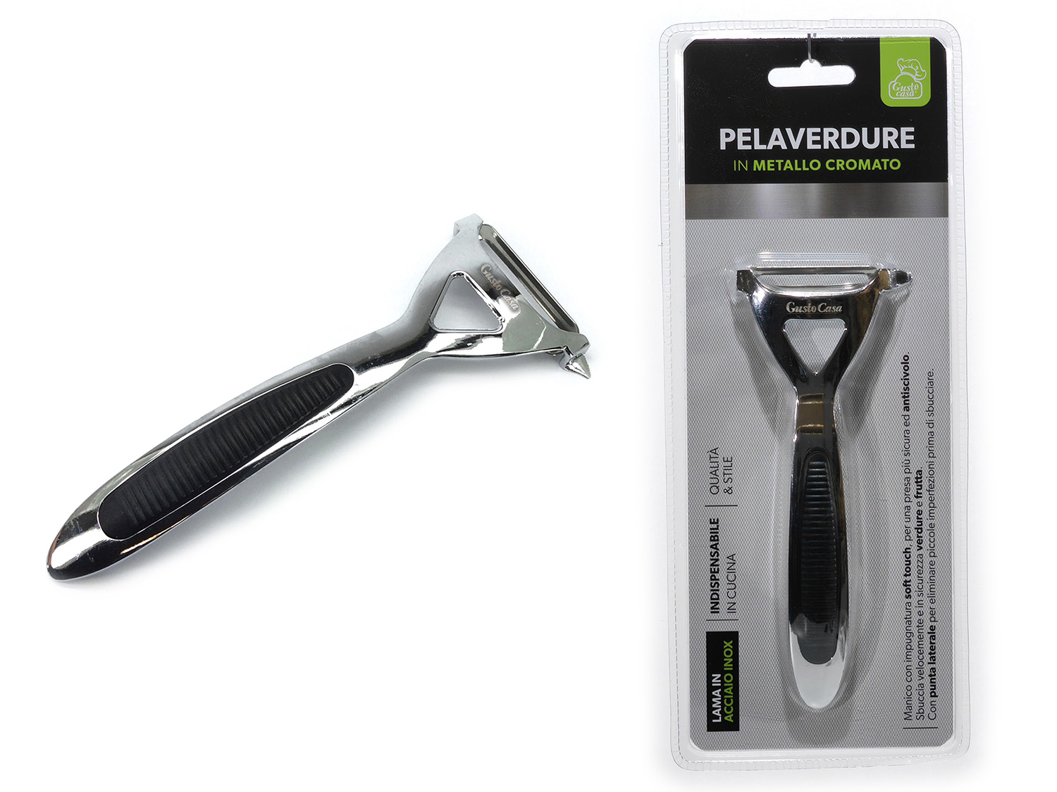 pela verdure Pela Verdure Professionale in Metallo Cromato - Qualità & Stile - immagine 1