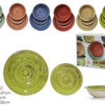 Servizio Piatti in Ceramica 18 pezzi, Decorazione "Trunk"