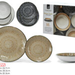 Servizio Piatti in Stoneware 18 pezzi, Decorazione "Gaona's Sandy"