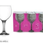 Set di 3 calici da vino in vetro, 645cc