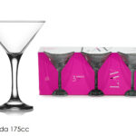 Set di 3 bicchieri da cocktail in vetro, 175cc