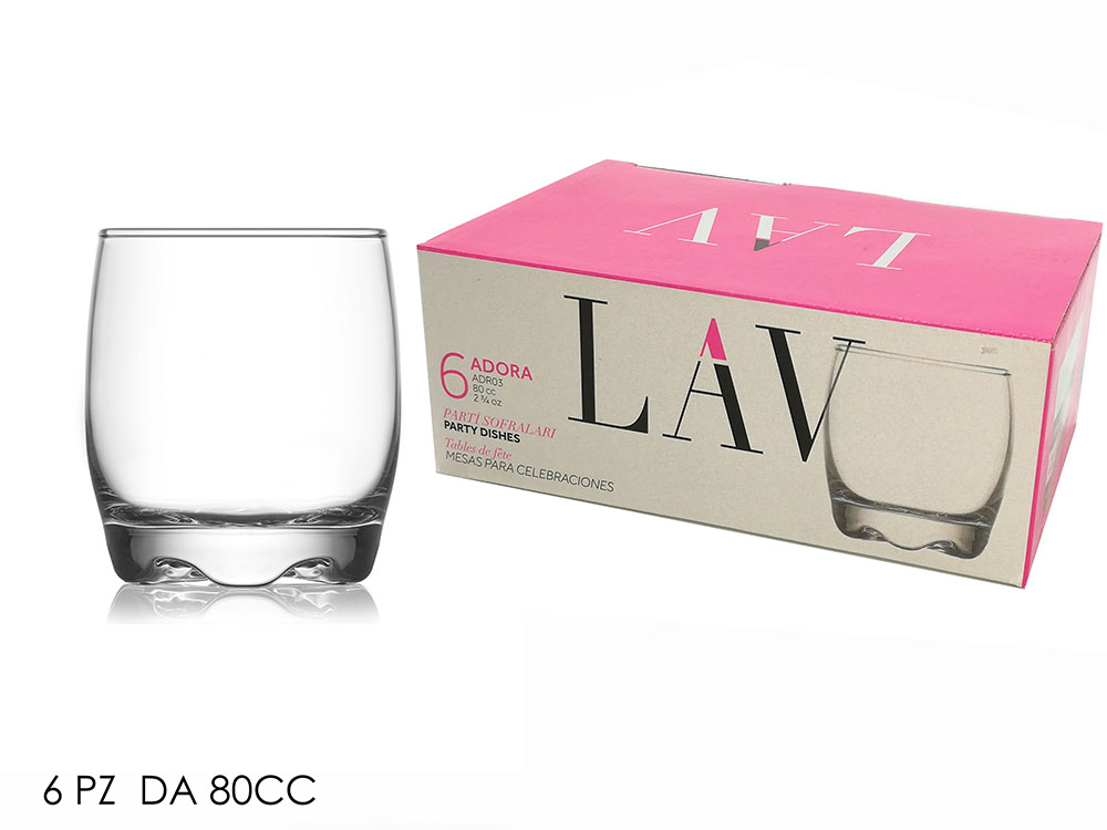 nor Bicchierini da Liquore/Shot LAV "Adora" | Set 6 Pezzi 80cc - immagine 1