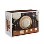 Servizio 18 pz piatti in porcellana Demetra Beige - immagine 3