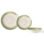 Servizio 18 pz piatti in porcellana Demetra Green