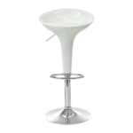 Set 2 Sgabelli Regolabile ABS e Metallo Bianco - immagine 2