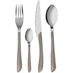 Servizio 24 pz posate in acciaio inox Grigio Glossy