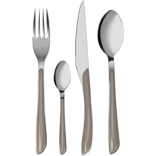 676620 posate Servizio 24 pz posate in acciaio inox Grigio Glossy - immagine 1