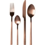 Servizio 24 pz posate in acciaio inox Bronzo Satina Amaris Satin Bronze