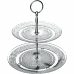 Alzata in vetro a due piani, elegante e versatile