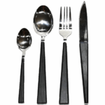 Servizio 24 pz posate in acciaio inox color nero