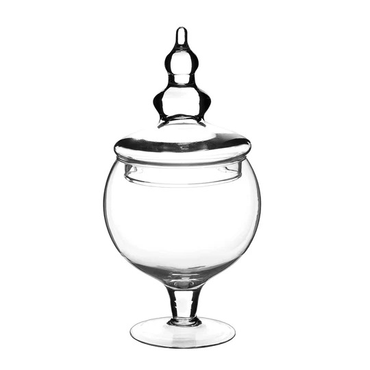 699802 Potiche/Barattolo in vetro con coperchio - H 30cm - immagine 1