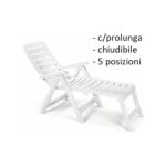 Poltrona Prendisole "Cleopatra" in Plastica Bianca