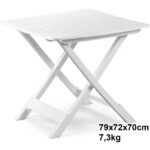 Tavolo Pieghevole in Plastica Bianco