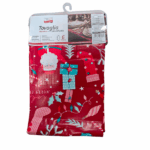 Tovaglia Natalizia Plastificata 140x180 cm - 6 Posti Rossa Fantasia Merry Christmas Impermeabile e Antimacchia