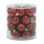 Palle di Natale Rosse mix diametro 3 cm