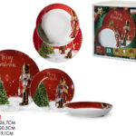 Set 18 Piatti Natalizi Schiaccianoci e Albero - Merry Christmas (26.7cm)