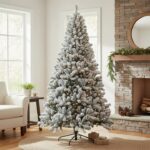 Albero di Natale Luminoso Monte Evans Innevato 250 LED Bianco Caldo