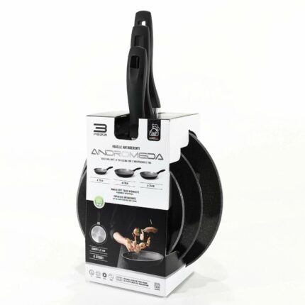 Padelle Antiaderenti in alluminio set 3 pezzi