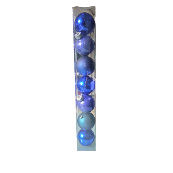 2 Set di Palline di Natale Blu Assortite (7 Pezzi) - Perfette per un Albero Scintillante - immagine 1