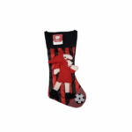 Calza Natalizia  Red & Black a Righe con Pallone Rossonero