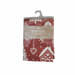 Tovaglia 10 Posti Antimacchia "White Winter" (Rosso) – 140x300 cm