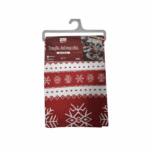 Tovaglia Antimacchia Natalizia 140x140 cm – Fantasia Fiocchi di Neve Rossa