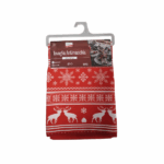 Tovaglia Antimacchia Natalizia con Renne e Fiocchi 140x140 cm – Design Scandinavo Rosso