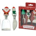 Set 3 Posate per Formaggio di Natale in Acciaio Inox - Tema Festivo