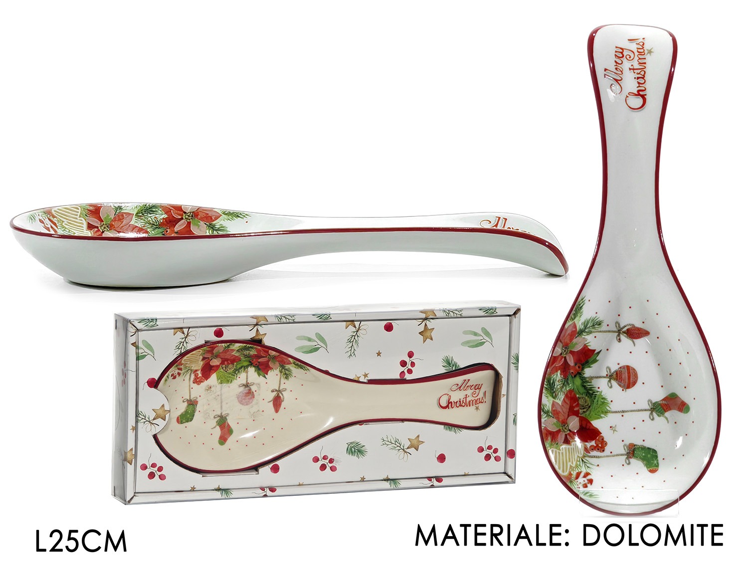 imgi_6_471554 Poggiamestolo di Natale in Dolomite Decorato - L25cm - immagine 1