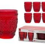 Set 6 Bicchieri Acqua/Bibita BAROQUE Red in Vetro Decorato - 30 cl