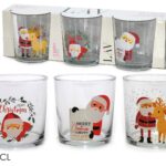 Set 3 Bicchieri Natalizi Santa Claus e Renna (34,5 cl)