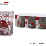 Set 6 Bicchieri Natalizi "Gnomo con Regali" 25cl