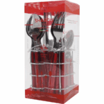 Set Posate 24 pz. Tavola Manico Rosso in Acciaio Inox - immagine 2