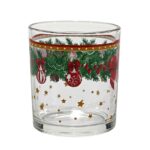 Set 6 Bicchieri Natalizi con Ghirlanda e Pigne