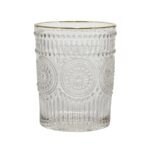 Set 6 Bicchieri Acqua/Bibita CESAREO in Vetro Trasparente con Filo Oro