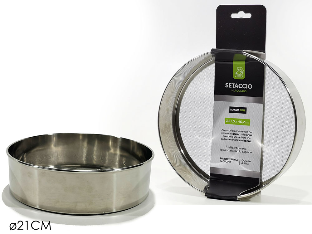 512612 Setaccio in Acciaio Inox per Farina e Zucchero - Ø 21 cm | Maglia Fine - immagine 1