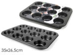 Teglia per 12 Muffin e Cupcake Antiaderente | 35x26,5 cm